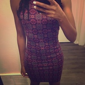 Forever 21 Tribal Print Red Bodycon Dress
